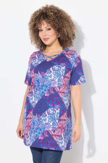 Plus size veliki brojevi Majica kratkih rukava dužeg A kroja za punije