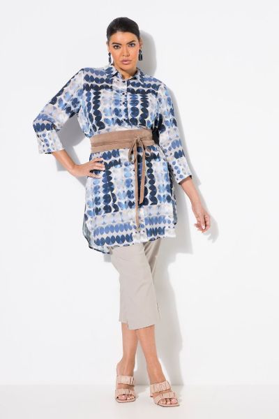 Veliki brojevi Bluza 3/4 rukava dužeg A kroja moda za punije