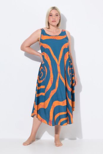 Plus size veliki brojevi Haljina midi bez rukava A kroja za punije