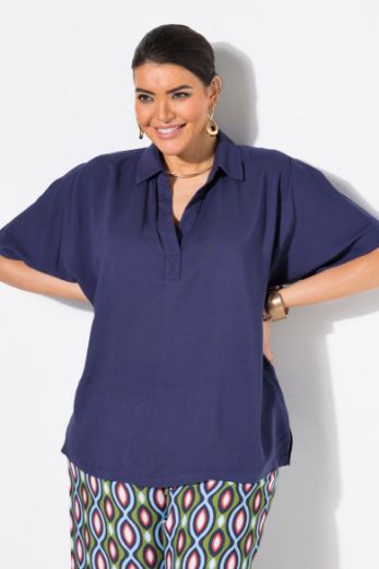 Plus size veliki brojevi Bluza kratkih rukava Polo ovratnika za punije