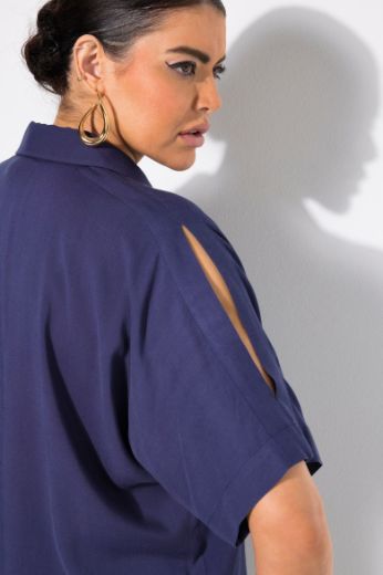 Plus size veliki brojevi Bluza kratkih rukava Polo ovratnika za punije