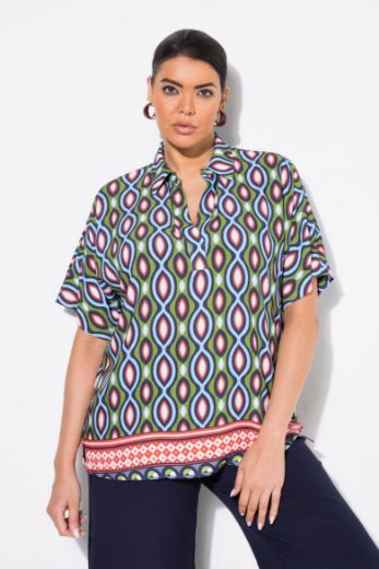 Plus size veliki brojevi Bluza kratkih rukava Polo ovratnika za punije