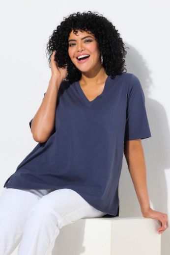 Plus size veliki brojevi Majica kratkih rukava V ovratnika za punije