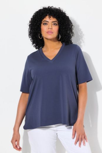 Plus size veliki brojevi Majica kratkih rukava V ovratnika za punije