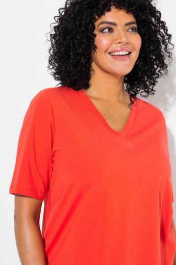 Plus size veliki brojevi Majica kratkih rukava V ovratnika za punije