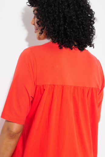 Plus size veliki brojevi Majica kratkih rukava V ovratnika za punije