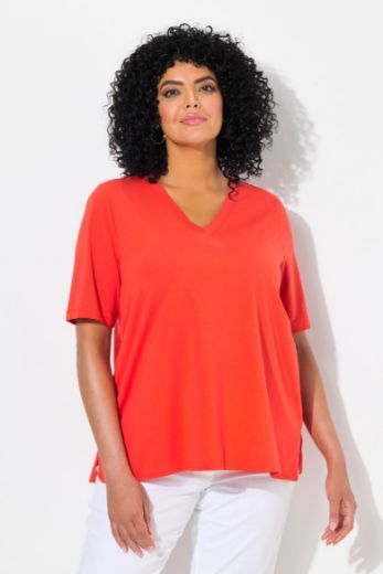 Plus size veliki brojevi Majica kratkih rukava V ovratnika za punije