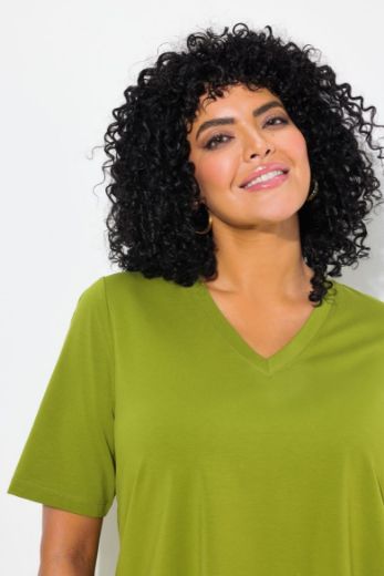 Plus size veliki brojevi Majica kratkih rukava V ovratnika za punije