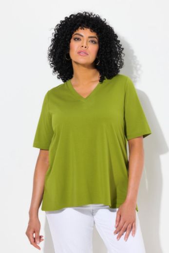 Plus size veliki brojevi Majica kratkih rukava V ovratnika za punije