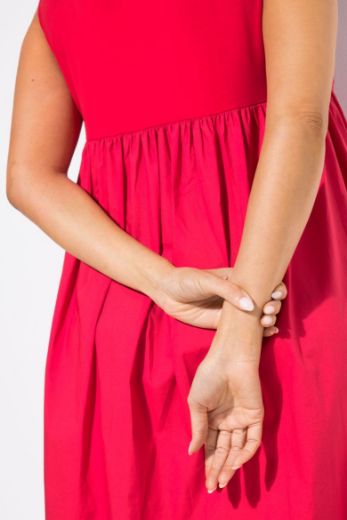 Plus size veliki brojevi Haljina midi bez rukava A kroja za punije
