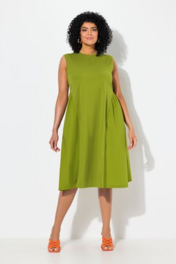 Plus size veliki brojevi Haljina midi bez rukava A kroja za punije