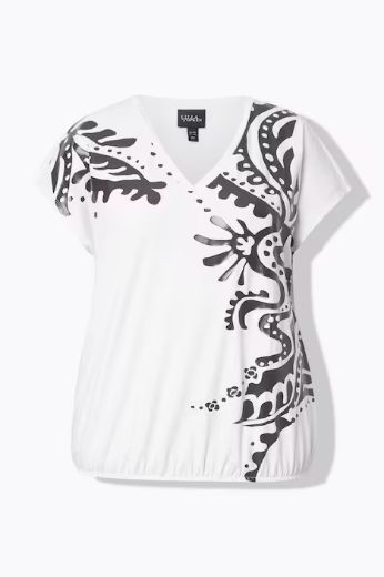 Plus size veliki brojevi Majica kratkih rukava V ovratnika za punije