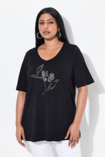 Plus size veliki brojevi Majica kratkih rukava V ovratnika za punije