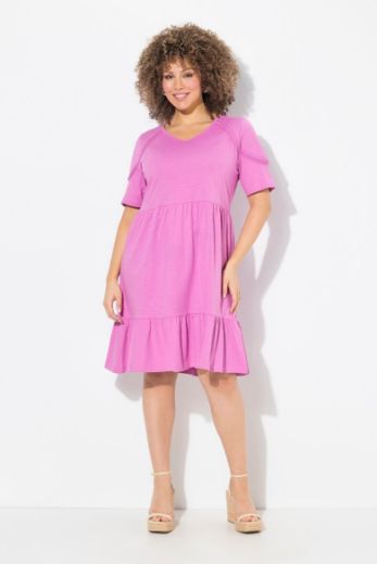 Plus size veliki brojevi Haljina kratkih rukava A kroja za punije