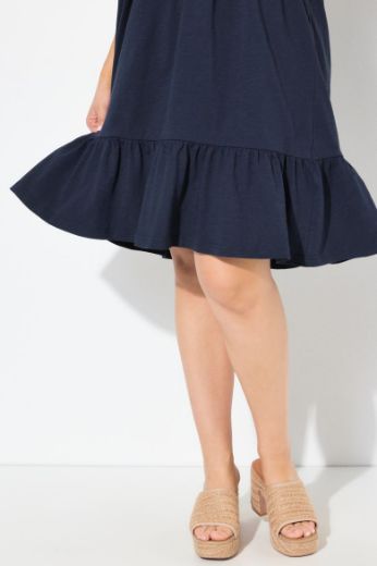 Plus size veliki brojevi Haljina kratkih rukava A kroja za punije