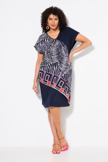 Plus size veliki brojevi Haljina midi kratkih rukava za punije