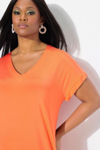 Plus size veliki brojevi Majica kratkih rukava V ovratnika za punije
