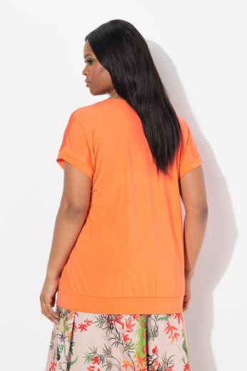 Plus size veliki brojevi Majica kratkih rukava V ovratnika za punije