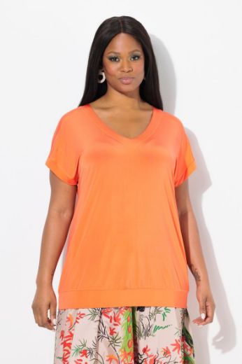 Plus size veliki brojevi Majica kratkih rukava V ovratnika za punije