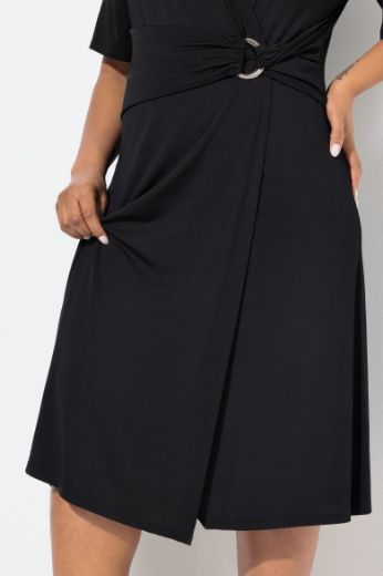 Plus size veliki brojevi Haljina midi kratkih rukava V ovratnika za punije