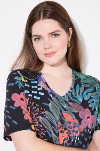 Plus size veliki brojevi Majica kratkih rukava V ovratnika za punije