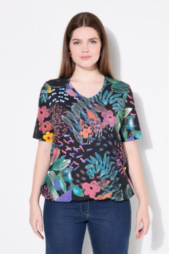 Plus size veliki brojevi Majica kratkih rukava V ovratnika za punije