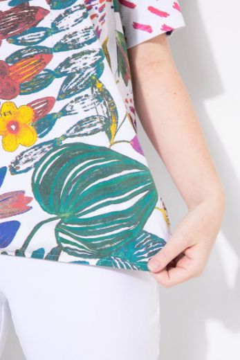 Plus size veliki brojevi Majica kratkih rukava V ovratnika za punije