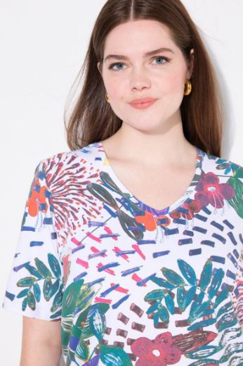 Plus size veliki brojevi Majica kratkih rukava V ovratnika za punije