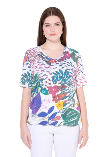 Plus size veliki brojevi Majica kratkih rukava V ovratnika za punije