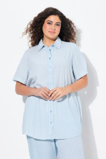 Plus size veliki brojevi Košulja kratkih rukava na pruge za punije