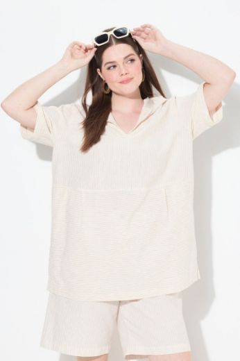Plus size veliki brojevi Tunika kratkih rukava s kapuljačom za punije