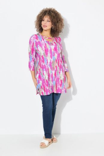 Plus size veliki brojevi Majica 3/4 rukava dužeg A kroja za punije