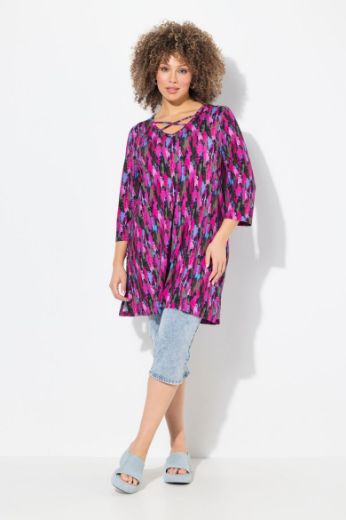 Plus size veliki brojevi Majica 3/4 rukava dužeg A kroja za punije