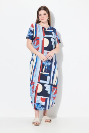 Plus size veliki brojevi Haljina kratkih rukava duža za punije