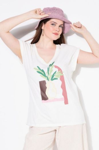 Plus size veliki brojevi Majica kratkih rukava V ovratnika za punije