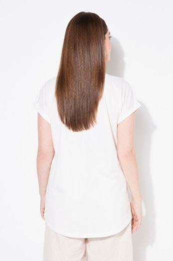 Plus size veliki brojevi Majica kratkih rukava V ovratnika za punije