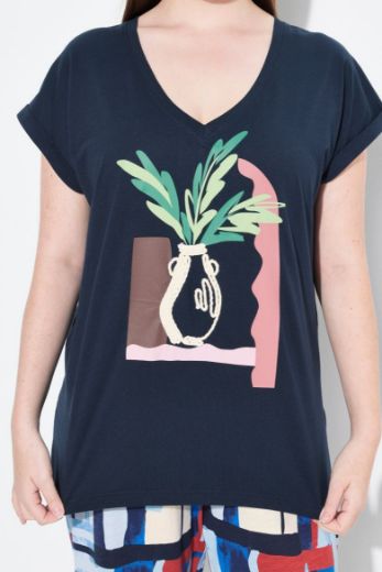 Plus size veliki brojevi Majica kratkih rukava V ovratnika za punije