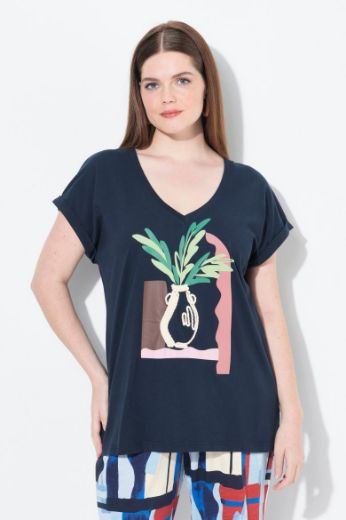 Plus size veliki brojevi Majica kratkih rukava V ovratnika za punije
