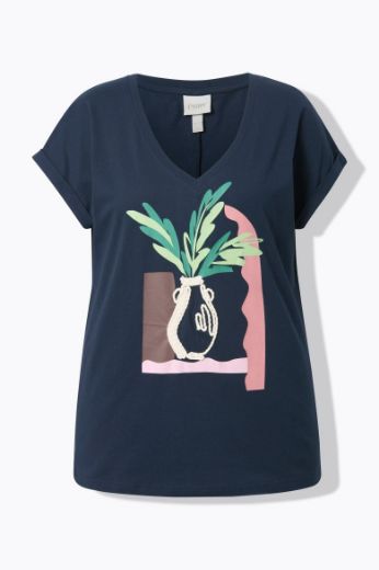 Plus size veliki brojevi Majica kratkih rukava V ovratnika za punije