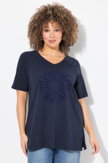 Plus size veliki brojevi Majica kratkih rukava V ovratnika za punije