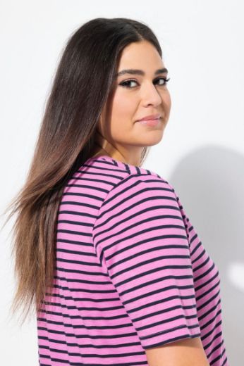 Plus size veliki brojevi Majica kratkih rukava na pruge za punije