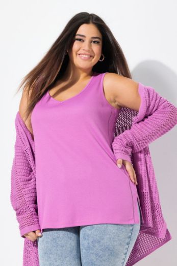 Plus size veliki brojevi Majica bez rukava V ovratnika za punije