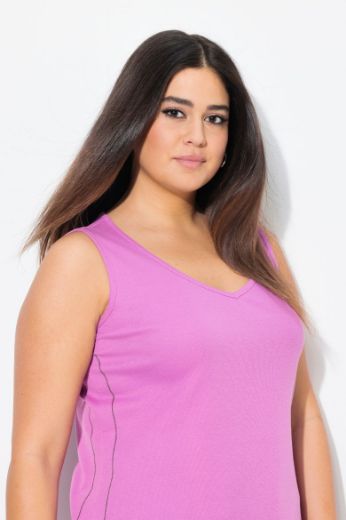 Plus size veliki brojevi Majica bez rukava V ovratnika za punije