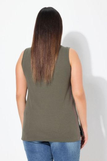 Plus size veliki brojevi Majica bez rukava V ovratnika za punije
