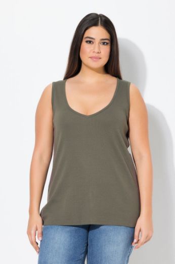 Plus size veliki brojevi Majica bez rukava V ovratnika za punije