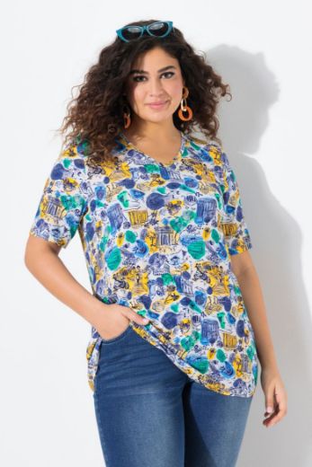 Plus size veliki brojevi Majica kratkih rukava V ovratnika za punije
