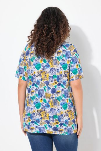 Plus size veliki brojevi Majica kratkih rukava V ovratnika za punije