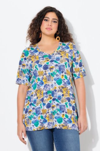 Plus size veliki brojevi Majica kratkih rukava V ovratnika za punije