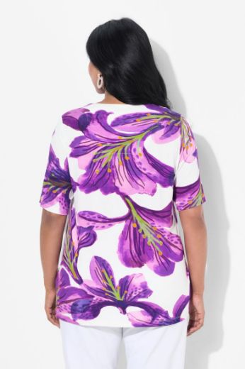 Plus size veliki brojevi Majica kratkih rukava V ovratnika za punije