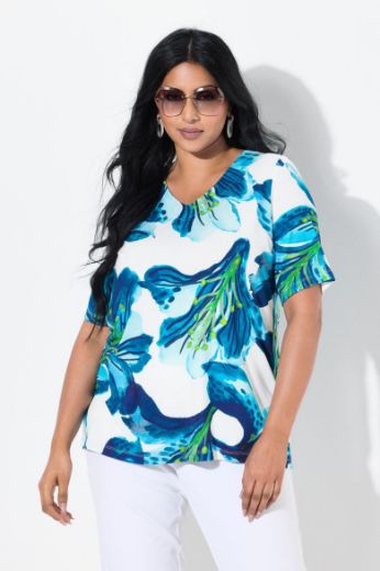 Plus size veliki brojevi Majica kratkih rukava V ovratnika za punije